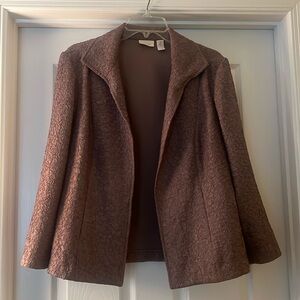 Crinkle style collared 3/4 sleeve Chicos jacket